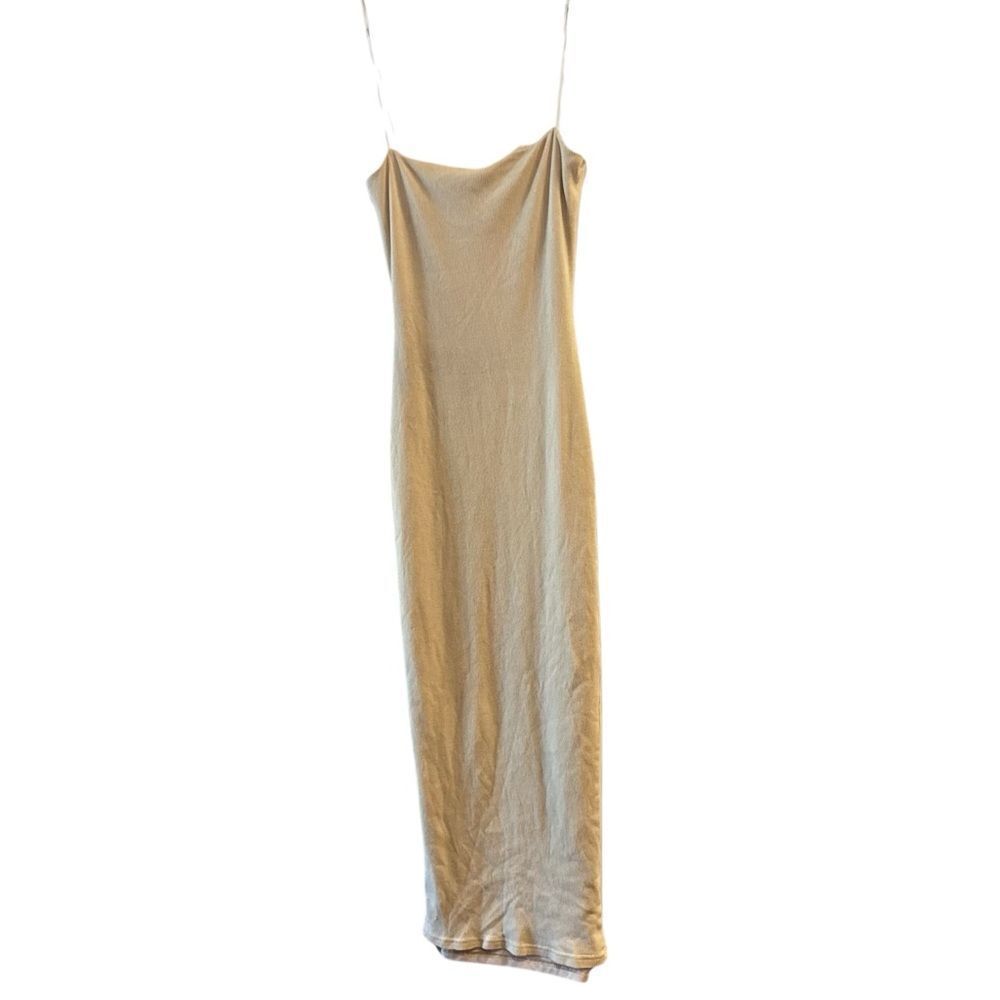 Meshki Tan Mia Thin Strap Bodycon Maxi Dress Size Large